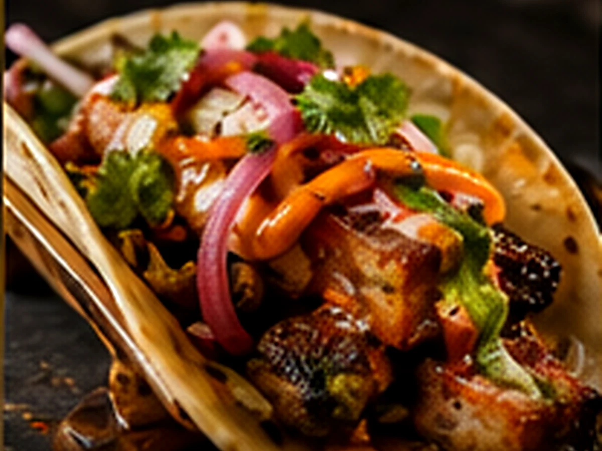 Crispy Pork Belly Bánh Mì Tacos — Vietnamese Mexican fusion dish